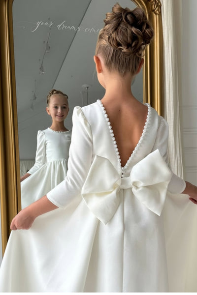 Taliah First Communion Satin Gown | Blush Kids