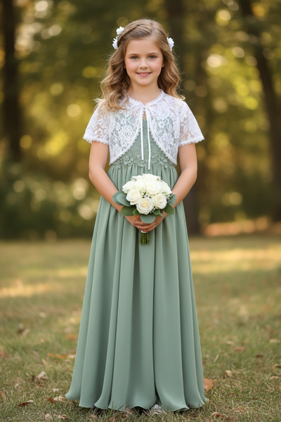 Girls White Lace Bolero | Communion & Flower Girl Jacket