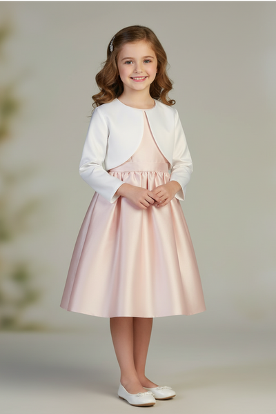 Girls Long Sleeve Satin Bolero Jacket | Special Occasion