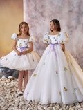 Charming Floral Embroidered Girls Dress | Pentelei Couture | Perfect for Special Occasions