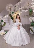 Ivory Girls Couture Pageant Communion Gown | Flower Girl Ball Dress