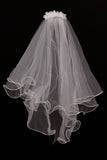 1st Communion Veil With Flower Comb And Pearl Accent