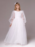 Celestine Dream Couture Gown – White Communion, Flower Girl & Special Occasion Dress