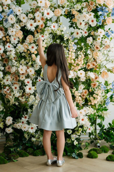 Isadora Blue Shimmer Dress | Teter Warm Couture Girls