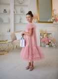 Isolde Blush Sequin Gown | Couture Girls Party Dress