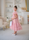 Isolde Blush Sequin Gown | Couture Girls Party Dress