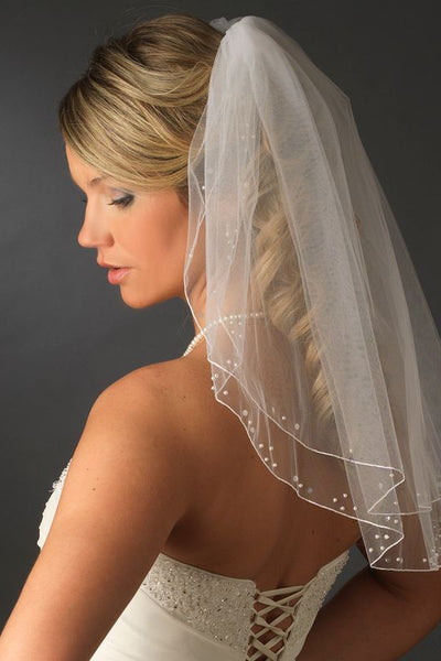 The Evelyn First Communion Veil With Pearls & Sequins