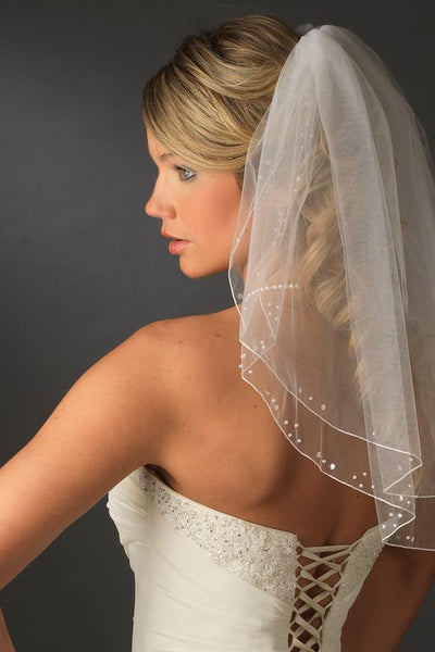 The Evelyn First Communion Veil With Pearls & Sequins