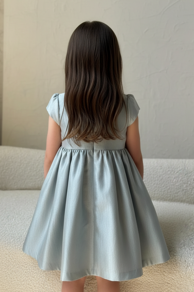 Elinora Skye Silver Blue Girl Dress | Teter Warm Couture