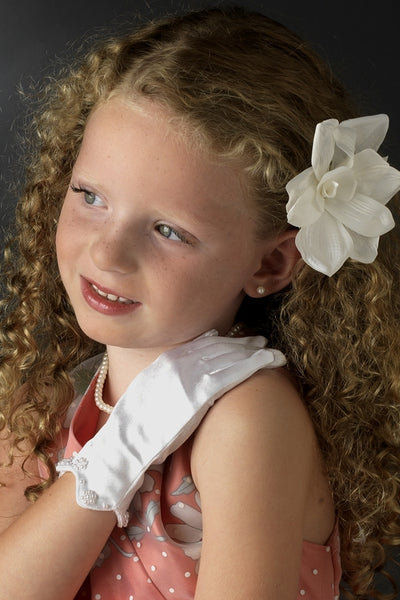 Madelina Girls Communion Satin Gloves