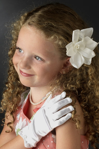 Madelina Girls Communion Satin Gloves