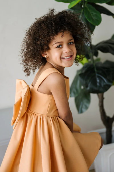 Solenne Orange Girls Couture Dress | Teter Warm