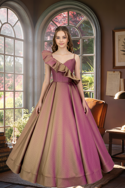Luxury Lilac Flower Girl Pageant Gown | Couture Ballgown