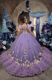 Lilac Floral Couture Gown – Girls Pageant & Flower Girl