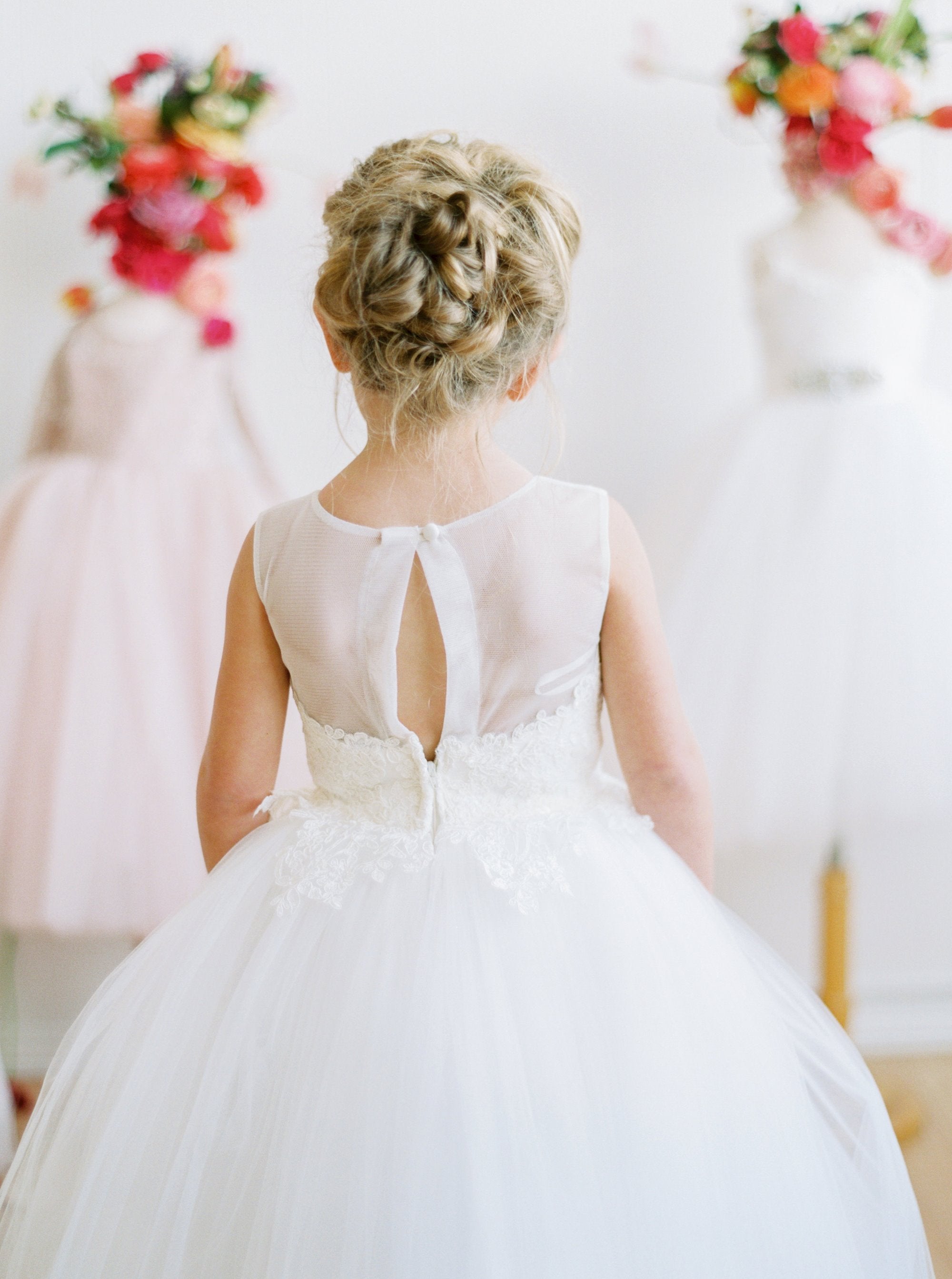 Amalee Couture Embroidered 1st Communion Flower Girl Dress  in White