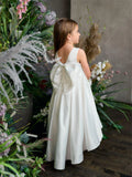 Teter Warm Couture Flower Girl Satin Tea Length Dress