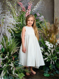 Teter Warm Couture Flower Girl Satin Tea Length Dress