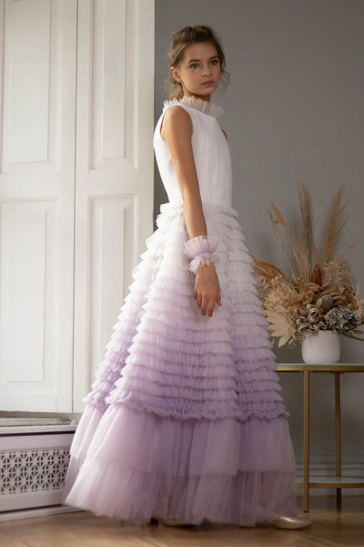 Justine Girls Couture Ruffled Tulle Gown - Special Occasion Dress