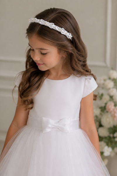 Ivory Pearl Floral Headband for Girls