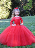 Gorgeous Pageant Wedding Flower Girl Tulle Dress Baby Birthday Party Dress