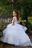 Girls Ivory Birthday Wedding Party Pageant Flower Girl Communion Lace Dress