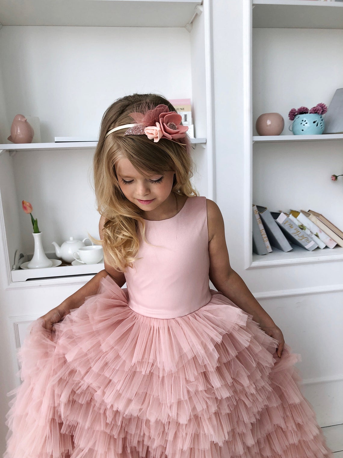 Magnificent Floor Length Ruffled Special Occasion Dress For Girls