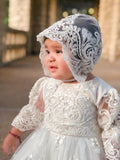 Luxurious Beaded Lace Baptism Christening Gown For Baby