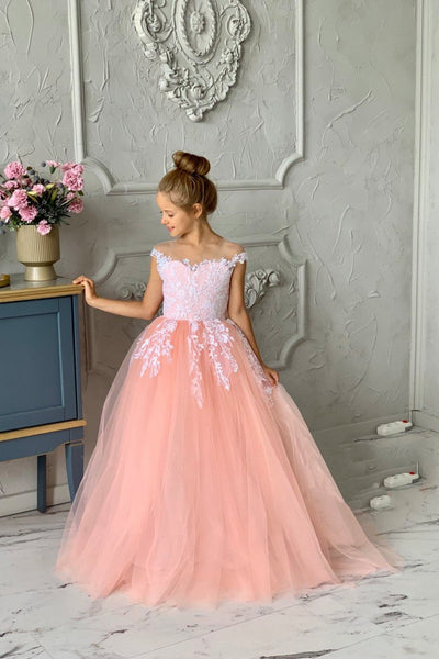 Luxury Studio Wedding Flower Girl Tulle Satin Pageant Communion Dress 