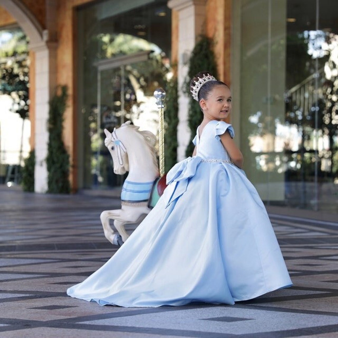 Satin Communion Flower Girl Pageant Special Occasion Baby Baptism Dress