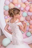 Couture White Junior Bride Mermaid Lace Tulle Flower Girl Wedding Dress 
