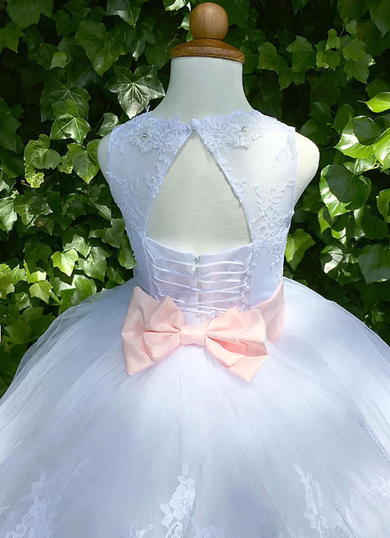 Custom Wedding Party First Communion Flower Girl Floor Length Dress