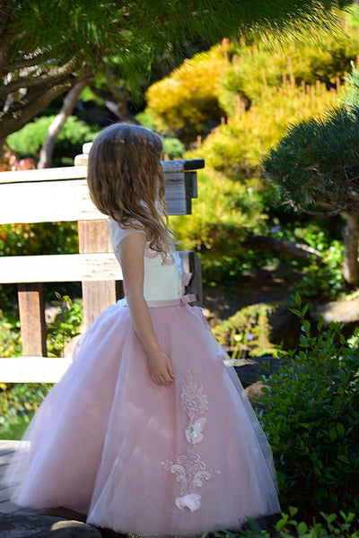 Birthday Flower Girl Custom Couture Wedding Party 3Dew Flower Tulle Dress