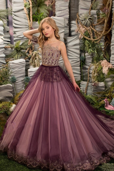 Girls Custom Couture Handmade Two Piece Special Occasion Pageant Party Dress