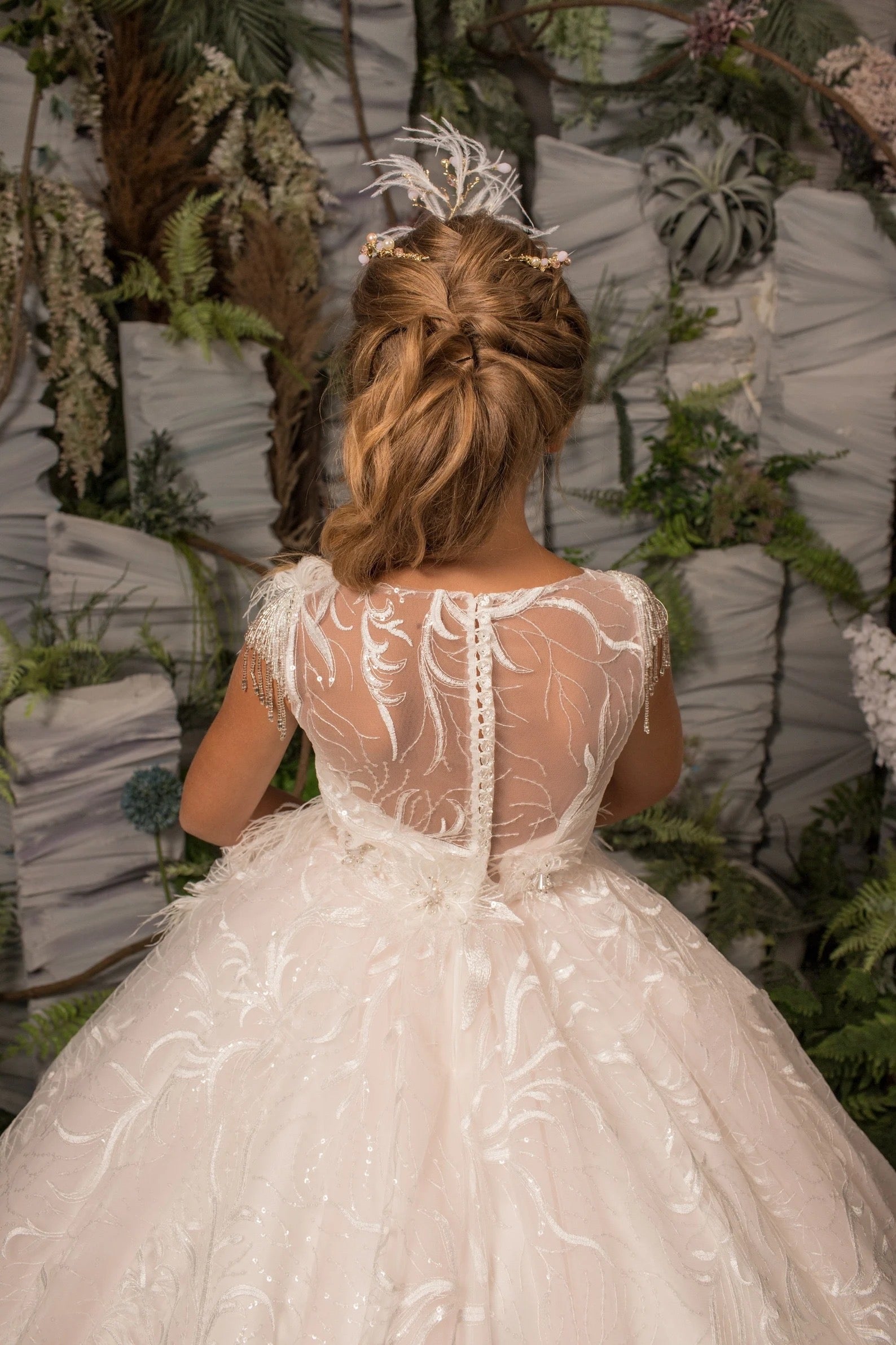 Breathtaking Custom Couture wedding Flower Girl Pageant Party Gown 