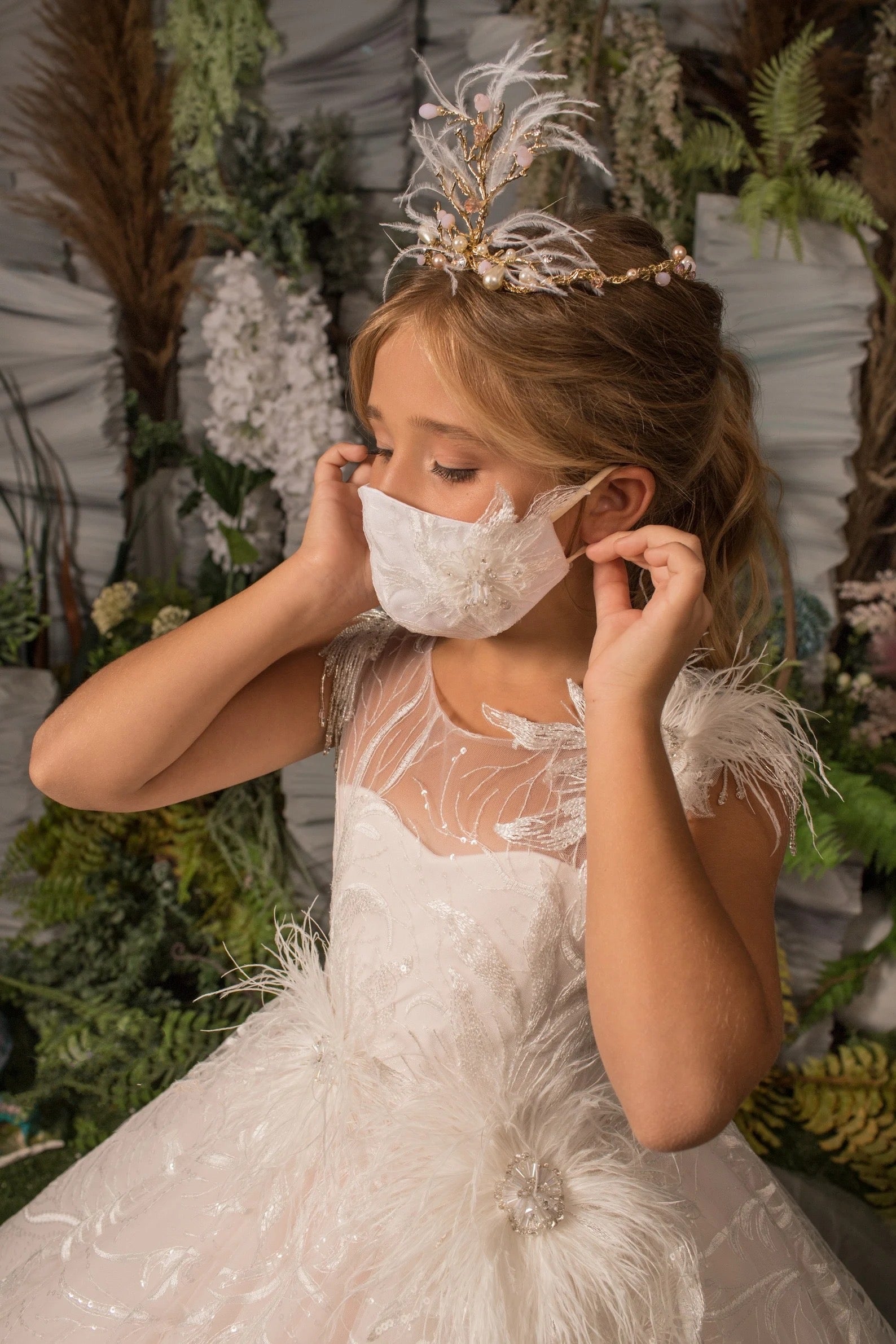 Breathtaking Custom Couture wedding Flower Girl Pageant Party Gown 