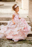 Custom Couture Princess 3D Floral Wedding Flower Girl Special Occasion Dress