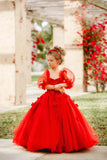 Beautiful Custom Handmade Princess Flower Girl Wedding Party Tulle Gown