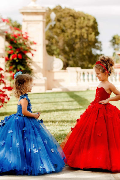 Princess Birthday Satin Tulle Special Occasion Wedding Party Floor Length Dress