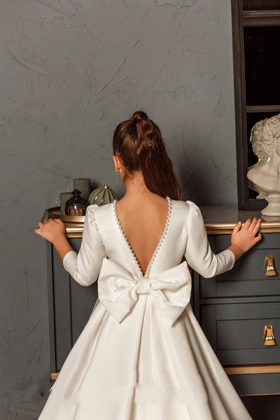 Taliah First Communion Satin Gown | Blush Kids