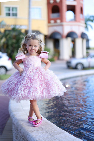 Handmade Couture Girls Satin Tulle Brocade Special Occasion Party Dress