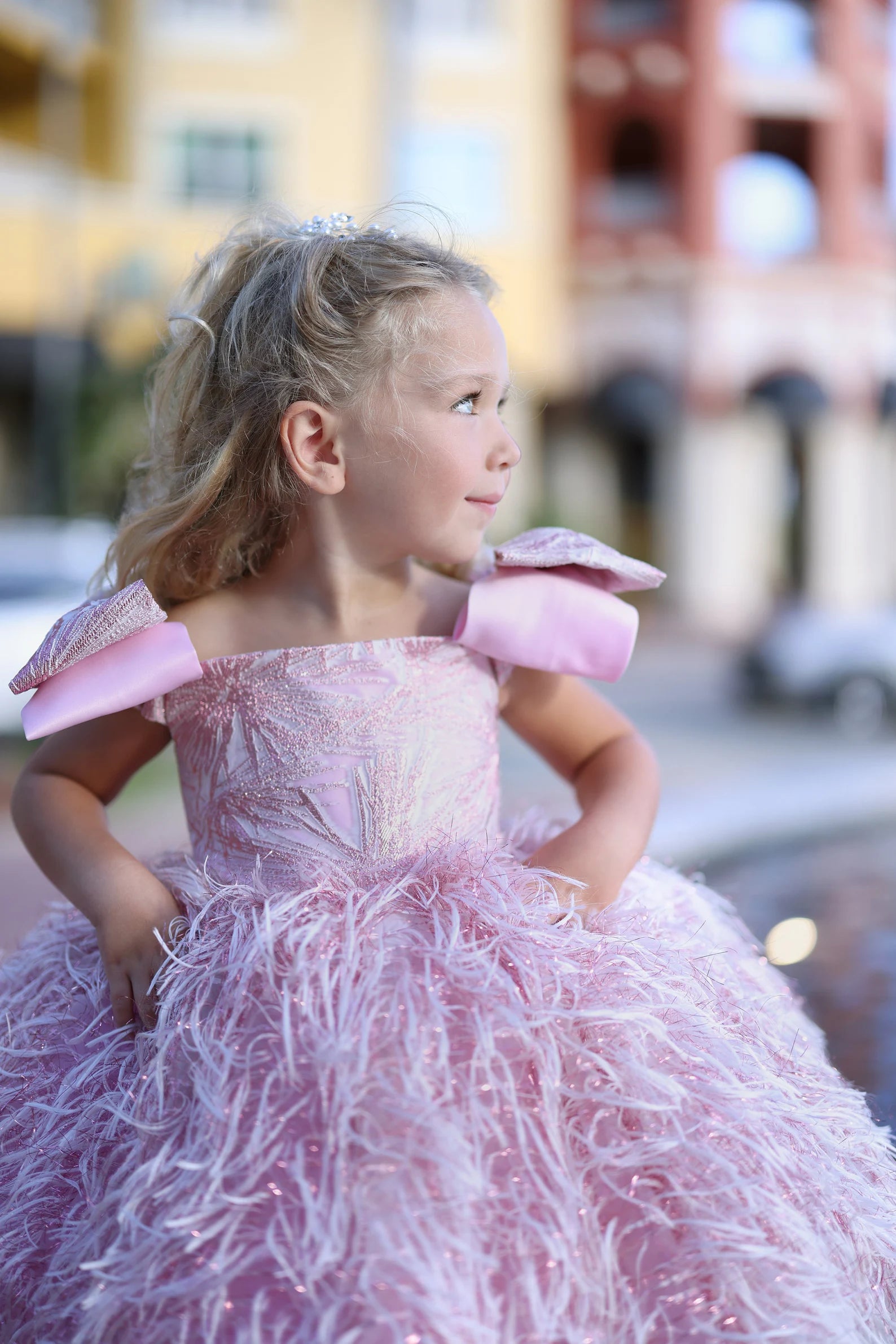 Handmade Couture Girls Satin Tulle Brocade Special Occasion Party Dress