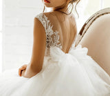 Gorgeous Aurelia Flower Girl Tulle Dress with Detachable Train