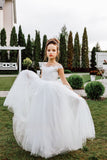 Gorgeous Aurelia Flower Girl Tulle Dress with Detachable Train