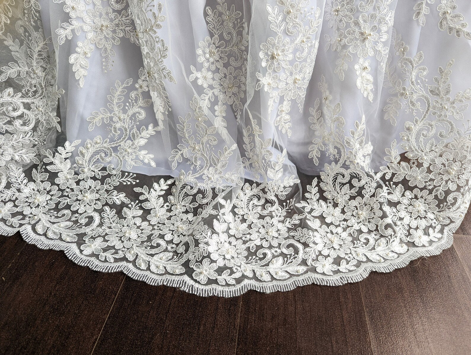 Couture Heirloom Silk Embroidered Pearl Beaded Christening Baptism Gown