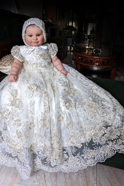 Couture Handmade Baby Christening Baptism Heirloom Gown