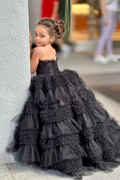 Custom Couture Girls Wedding Party Special Occasion Satin Tulle  Lace Gown