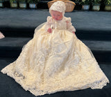 Fleur Hand Beaded Christening Gown with Bonnet & Shoes