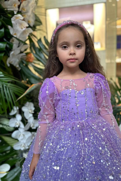 Couture Princess Birthday Special Occasion Glitter Sequin Knee Length Party Dress