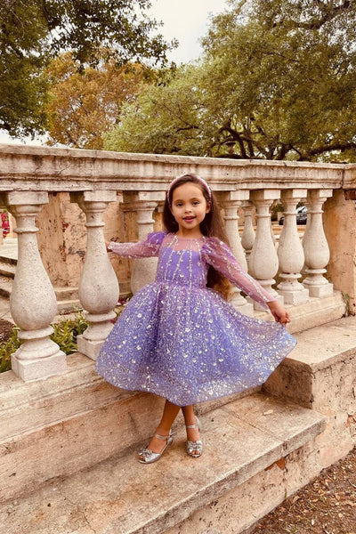Couture Princess Birthday Special Occasion Glitter Sequin Knee Length Party Dress