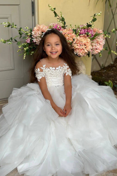 Custom Couture Wedding Flower Girl Ruffled Communion Birthday Party Gown